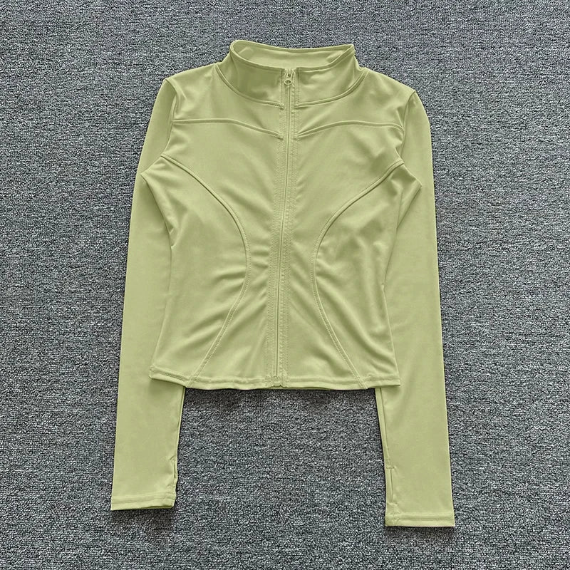 Women's Sport Jacket Long Sleeve Shirt Workout Coat Gym Training Clothing Yoga Sportswear