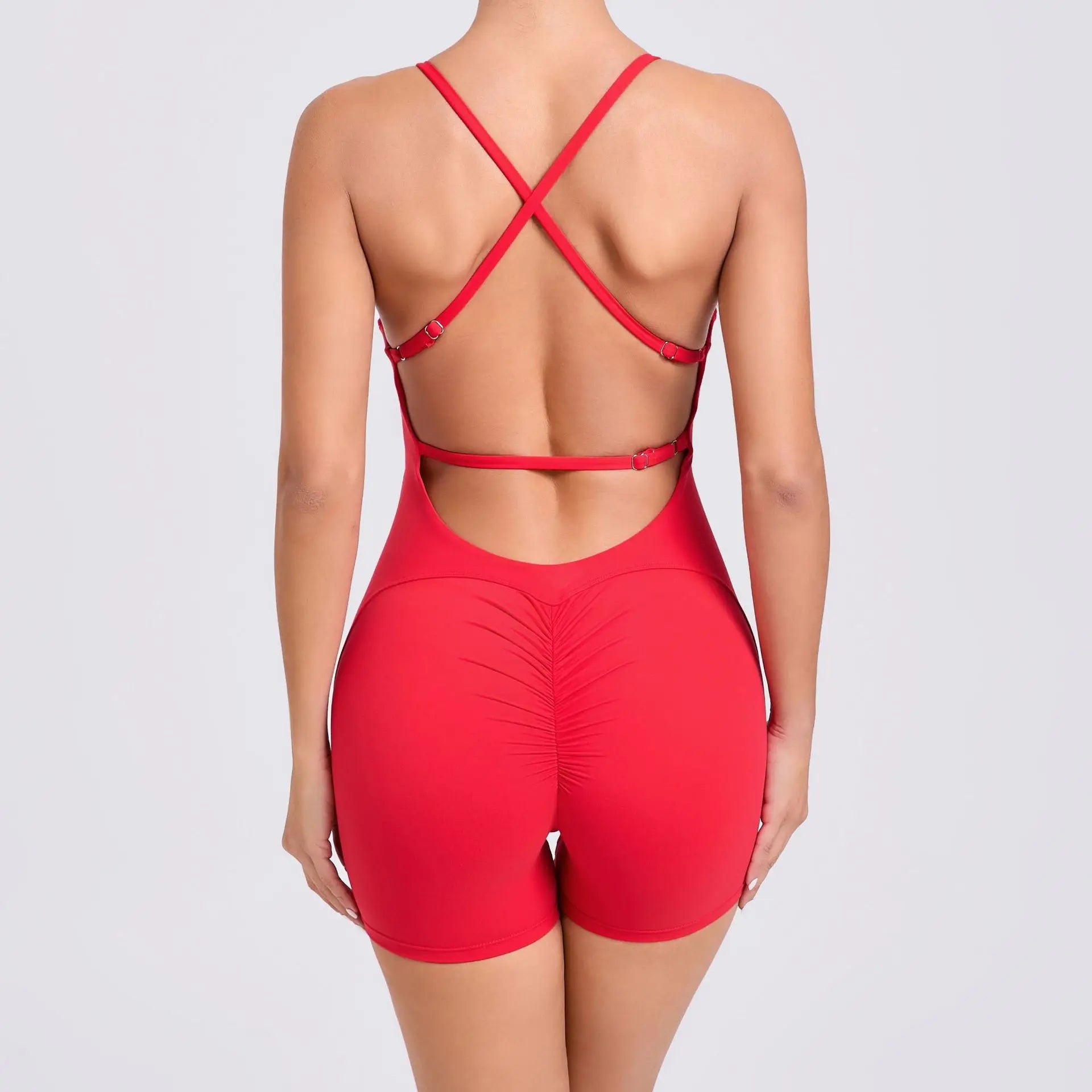 2024 New Women Sleeveless Yoga Short Jumpsuits Workout Backless Sport One Piece Bodysuits Seamless Fitness Sportwear Clothes