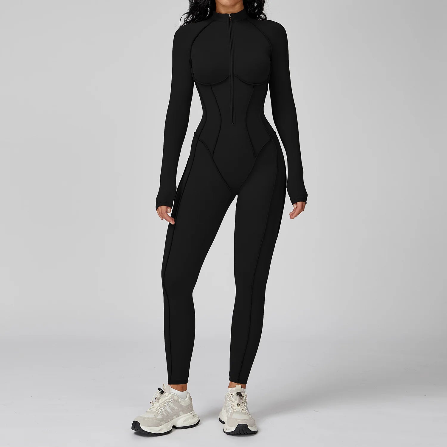 Women Fitness Yoga Zipper Jumpsuit High Elasticity Sport Bodysuit Female Outdoors Gym Tracksuits Workout Sports Sexy Jumpsuit