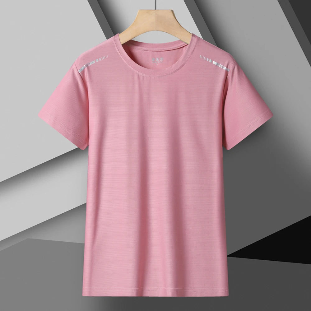 Women Quick-Drying Ice Silk Cool Reflective High Elastic  Breathable Sports T-Shirt Tees Fitness Gym Workout Shirt