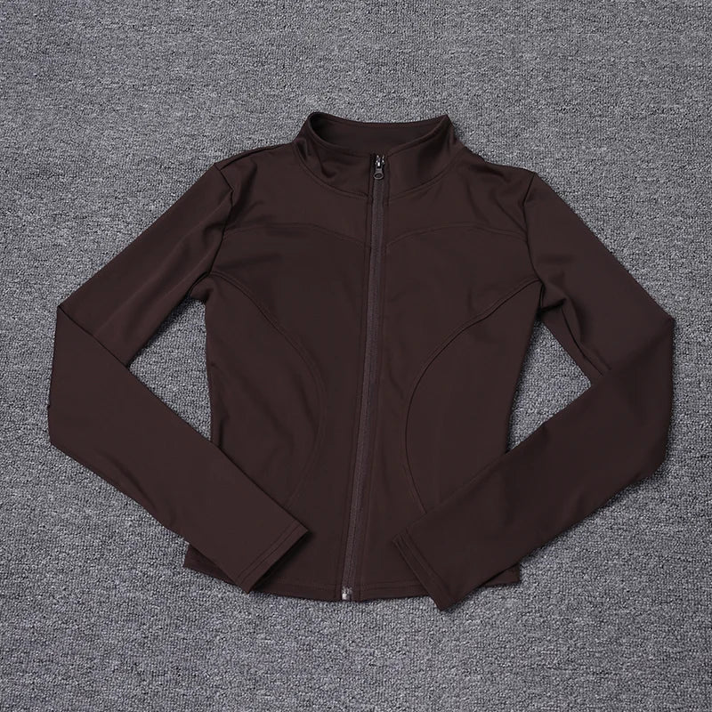 Women's Sport Jacket Long Sleeve Shirt Workout Coat Gym Training Clothing Yoga Sportswear