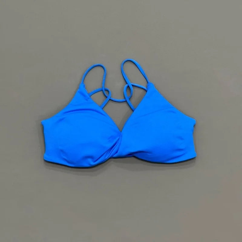 HISTELLO Vision Sport Bra Women Cross Back Thin Strap Seamless Removable Pads Quick Dry Soft Yoga Gym Fitness Bralette