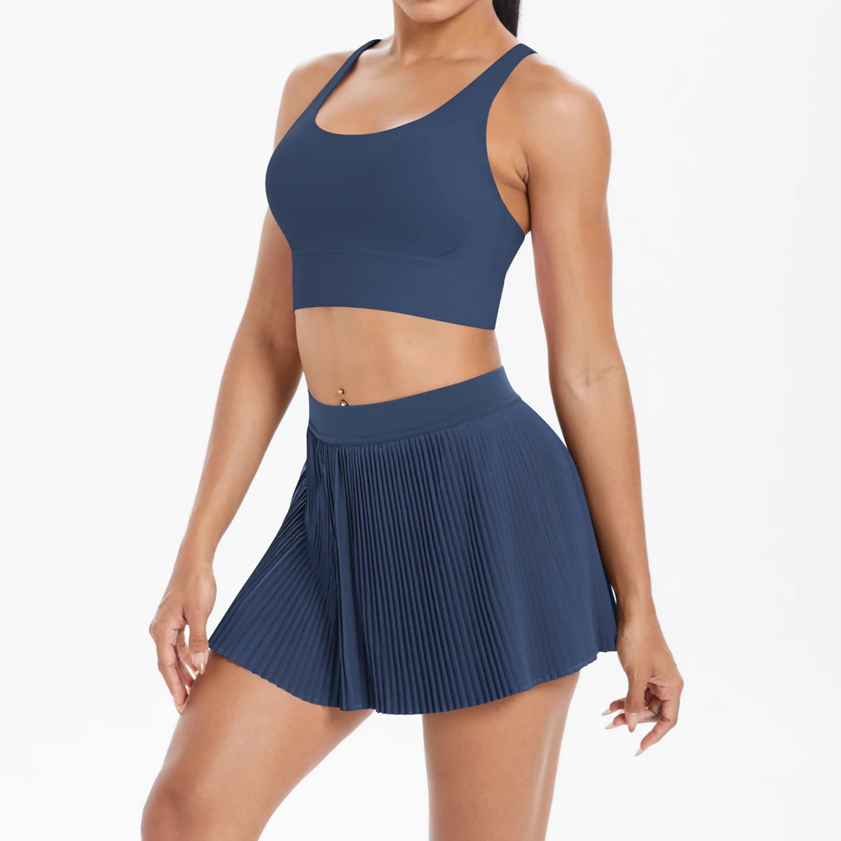 2PCS Yoga Set Gym Set Women Tracksuit Bra Sports Short Skirt Workout Sportswear Running Clothing Gym Wear Athletic Sport Suit