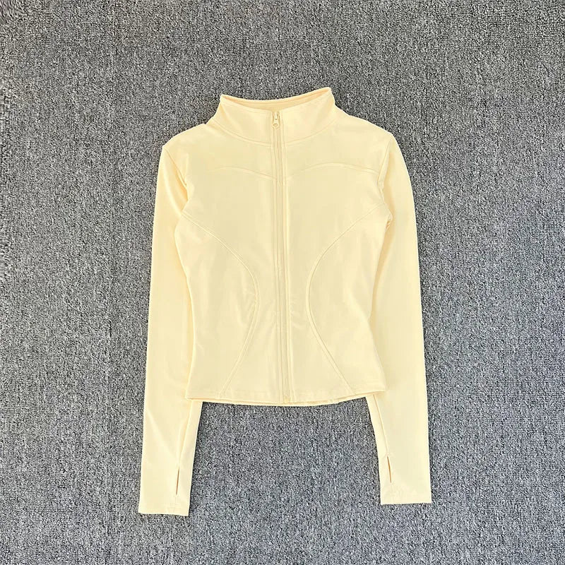 Women's Sport Jacket Long Sleeve Shirt Workout Coat Gym Training Clothing Yoga Sportswear