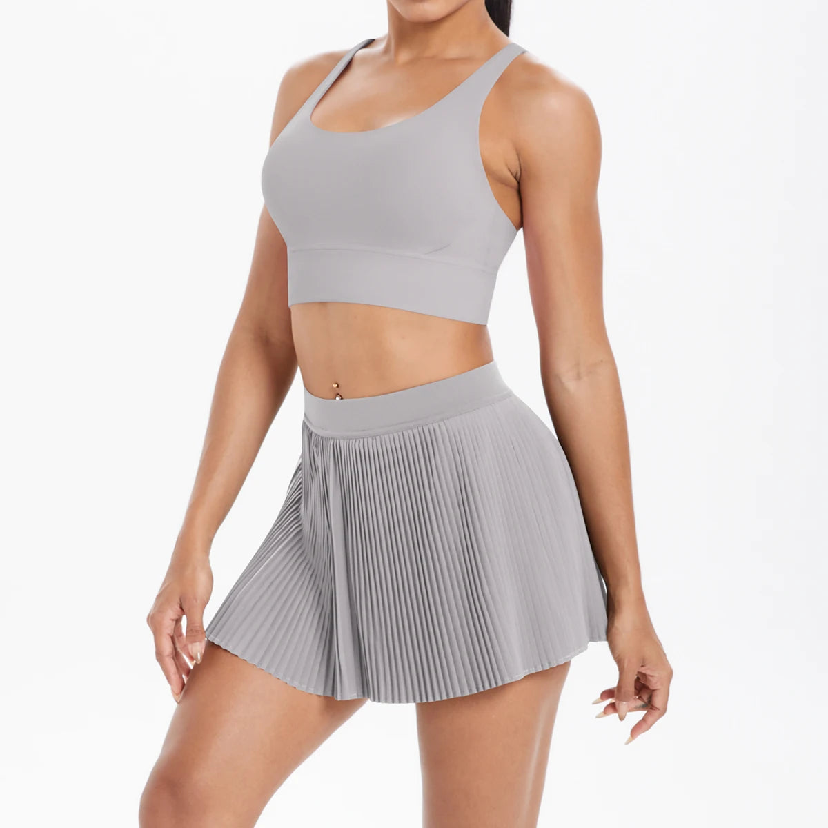 2PCS Yoga Set Gym Set Women Tracksuit Bra Sports Short Skirt Workout Sportswear Running Clothing Gym Wear Athletic Sport Suit
