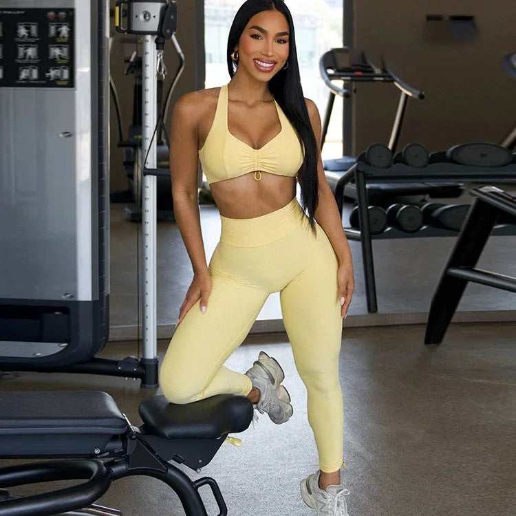 Ensemble Sport Femme — Brassière + Legging Push-Up Yoga & Fitness