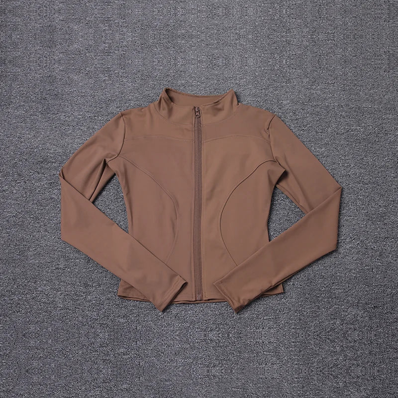Women's Sport Jacket Long Sleeve Shirt Workout Coat Gym Training Clothing Yoga Sportswear