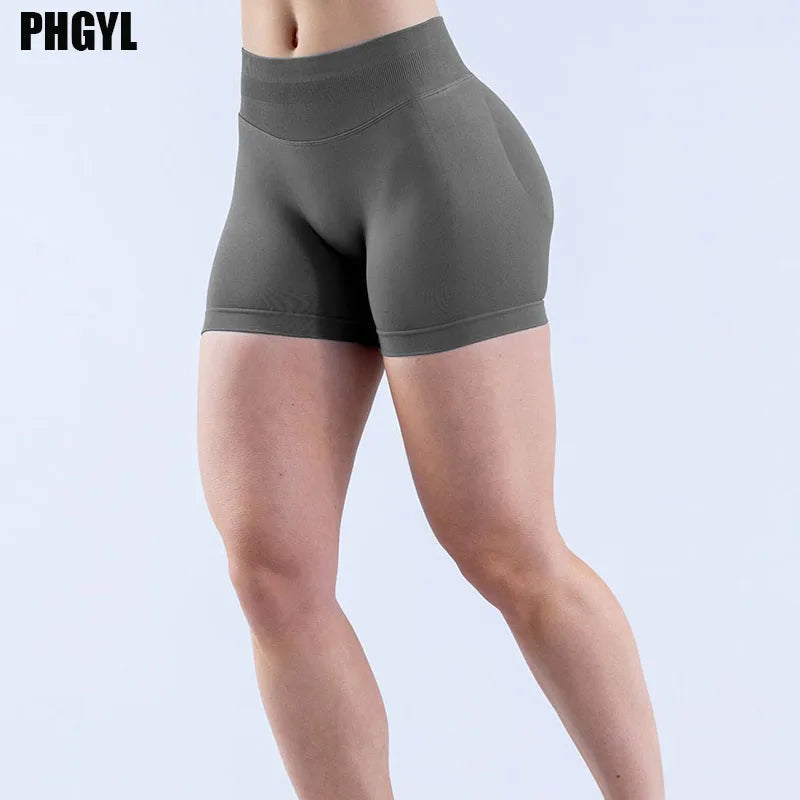 D 10g0  Gym Shorts Workout Biker Short Impact Shorts with  Low Waist Seamless Yoga Shorts Scrunch Stretch Fitness