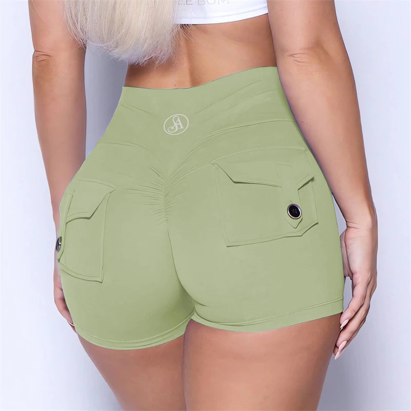 2025 Allure The Band Women Pocket Scrunch Butt Shorts Push Up Gym Sports Shorts Legging For Women Hip Booty Shorts Women Pants