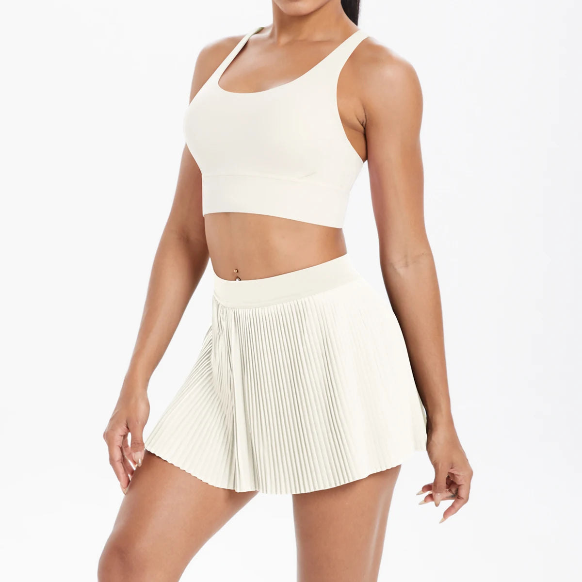 2PCS Yoga Set Gym Set Women Tracksuit Bra Sports Short Skirt Workout Sportswear Running Clothing Gym Wear Athletic Sport Suit