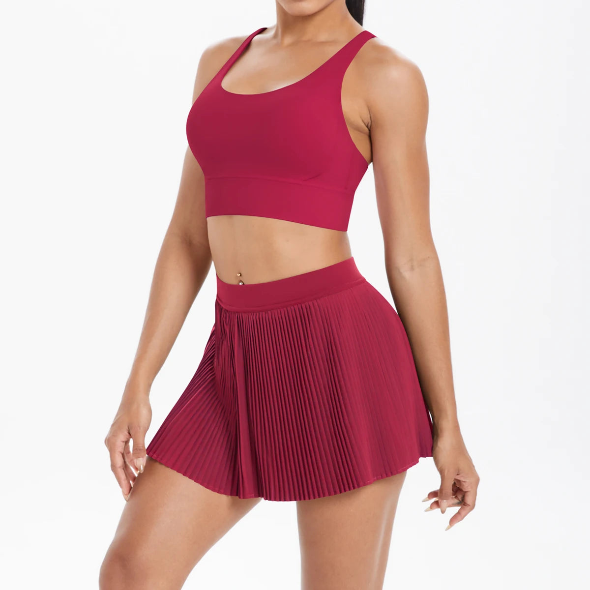 2PCS Yoga Set Gym Set Women Tracksuit Bra Sports Short Skirt Workout Sportswear Running Clothing Gym Wear Athletic Sport Suit