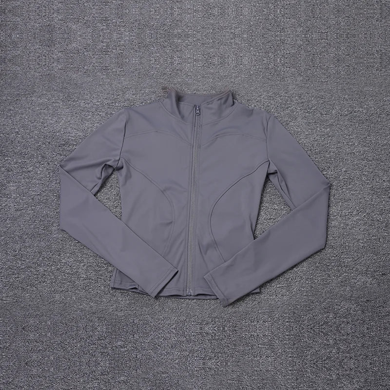 Women's Sport Jacket Long Sleeve Shirt Workout Coat Gym Training Clothing Yoga Sportswear