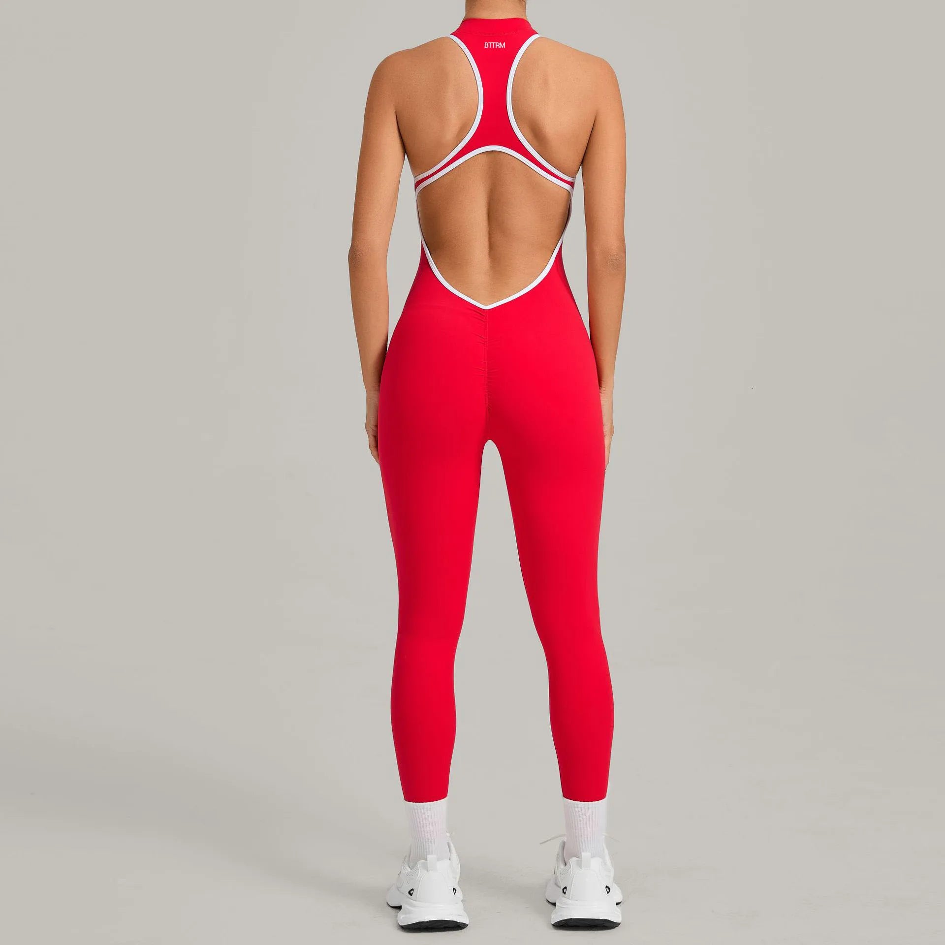 BetterMe Hollow Backless Scrunch Sporty Jumpsuit Raises Butt Woman Gym Set One Piece Sport Sleeveless Zip Yoga Fitness Overalls