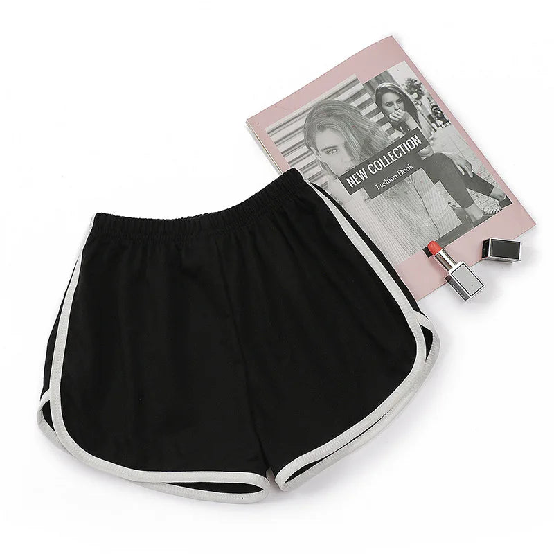 Women Striped Casual Shorts Korean Harajuku Loose All Match Sports Shorts Summer Fashion Simple Yoga Thin Mini Shorts Female