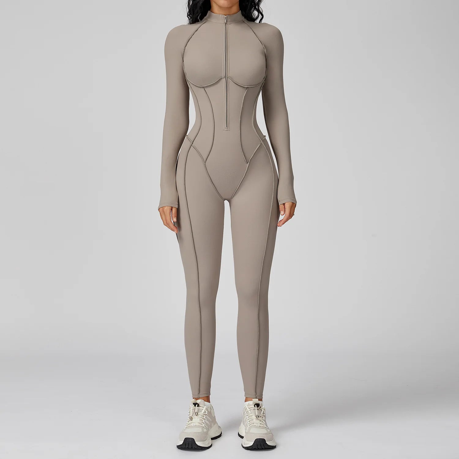 Women Fitness Yoga Zipper Jumpsuit High Elasticity Sport Bodysuit Female Outdoors Gym Tracksuits Workout Sports Sexy Jumpsuit