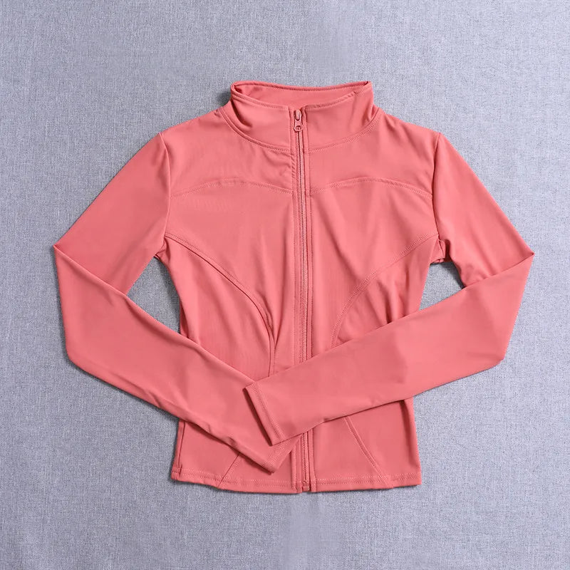 Women's Sport Jacket Long Sleeve Shirt Workout Coat Gym Training Clothing Yoga Sportswear