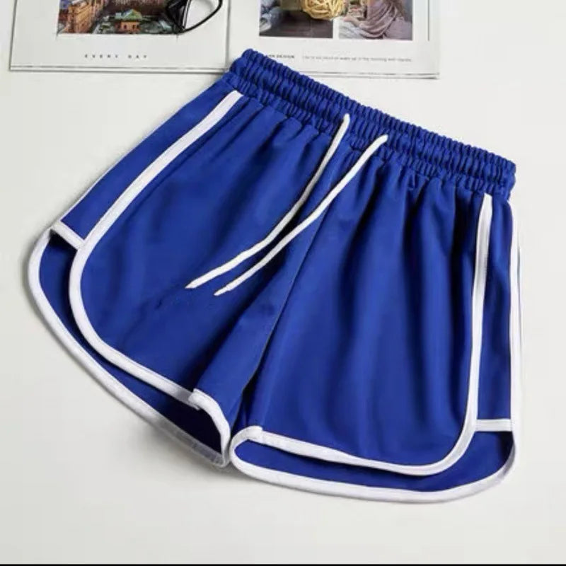 Women Striped Casual Shorts Korean Harajuku Loose All Match Sports Shorts Summer Fashion Simple Yoga Thin Mini Shorts Female
