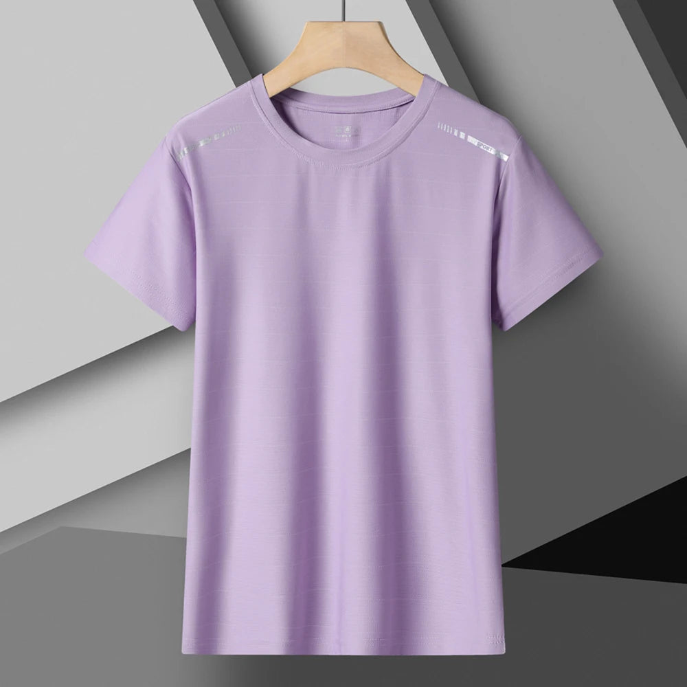 Women Quick-Drying Ice Silk Cool Reflective High Elastic  Breathable Sports T-Shirt Tees Fitness Gym Workout Shirt