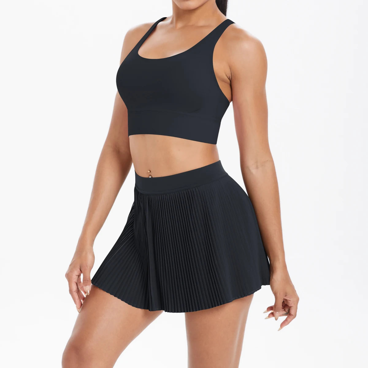 2PCS Yoga Set Gym Set Women Tracksuit Bra Sports Short Skirt Workout Sportswear Running Clothing Gym Wear Athletic Sport Suit