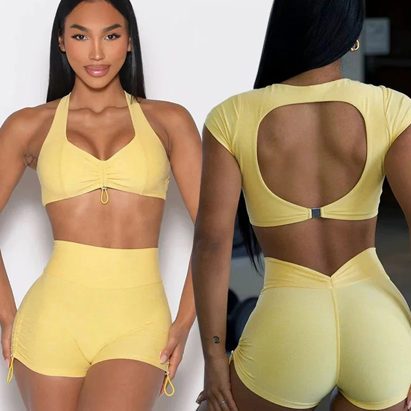 Ensemble Sport Femme — Brassière + Legging Push-Up Yoga & Fitness