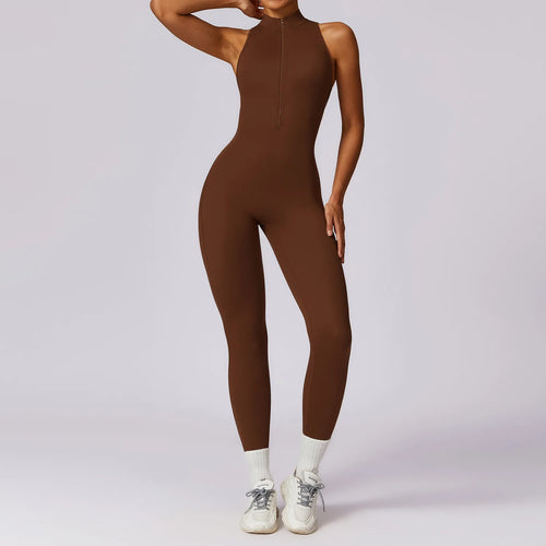 Ctenkevet Woman V Back Sport Outfit For Gym Workout Yoga Wear Women Fitness Activewear Female Gym Workout Zippers Overalls