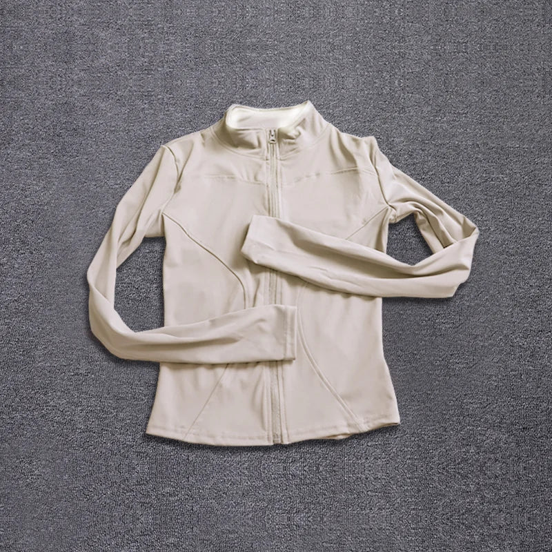 Women's Sport Jacket Long Sleeve Shirt Workout Coat Gym Training Clothing Yoga Sportswear