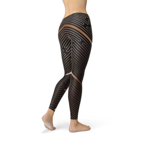 Legging Sport Femme Rayures — Gainant & Taille Haute