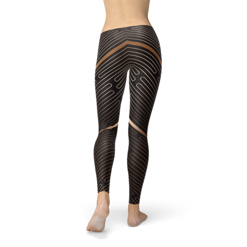 Legging Sport Femme Rayures — Gainant & Taille Haute