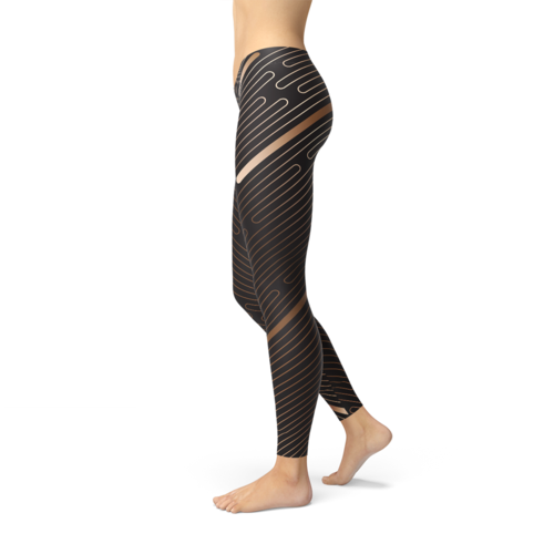 Legging Sport Femme Rayures — Gainant & Taille Haute