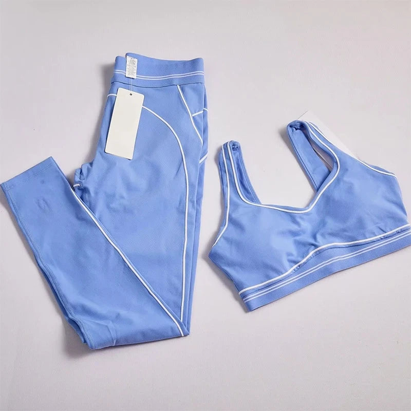 Women 2 Pieces Sports Set Seamless Tank Top High Waist Scrunch Seamless Shorts Sport Suit Workout Yoga Exercise Athletic Outfit