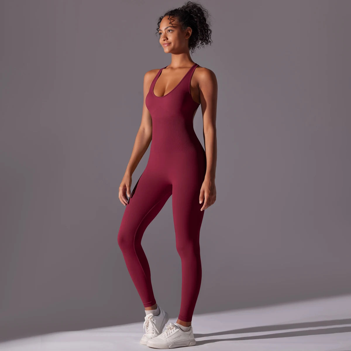 Sexy Back V Jumpsuit Gym Set Women Training Yoga Suit Sportswear Women Sports Jumpsuit Fitness Rompers Stretch Workout Bodysuits