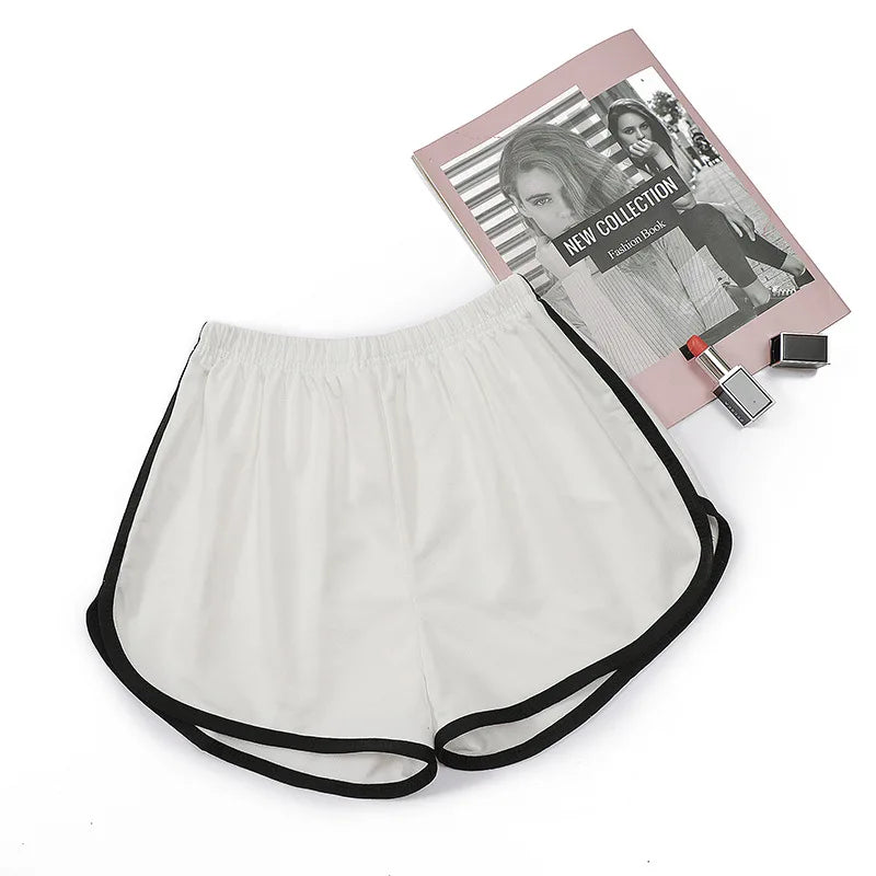 Women Striped Casual Shorts Korean Harajuku Loose All Match Sports Shorts Summer Fashion Simple Yoga Thin Mini Shorts Female