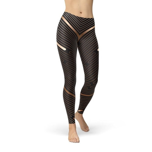 Legging Sport Femme Rayures — Gainant & Taille Haute